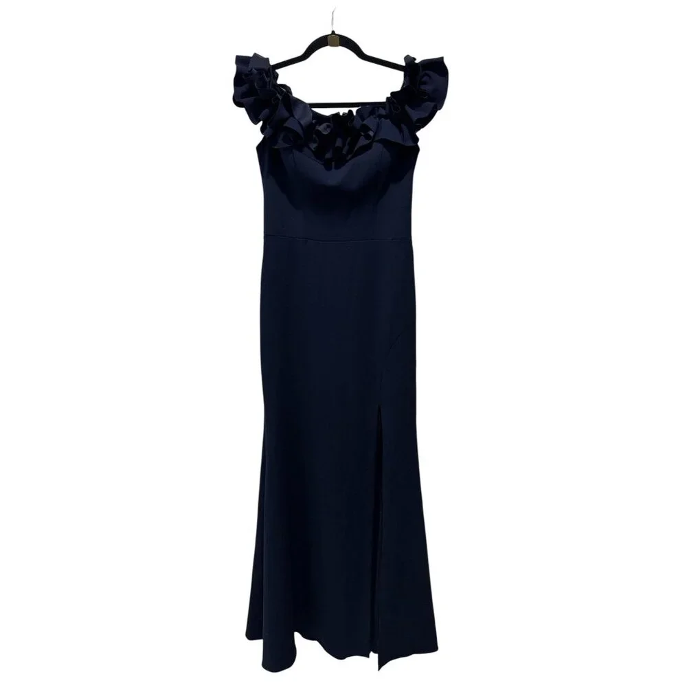 XSCAPE Women Navy Blue Gown 6 - Picture 2 of 5